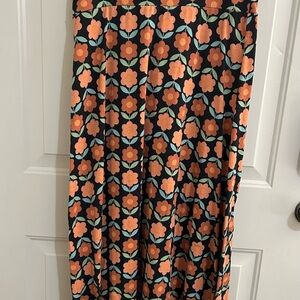 Floral Black and Orange Women's Skirt